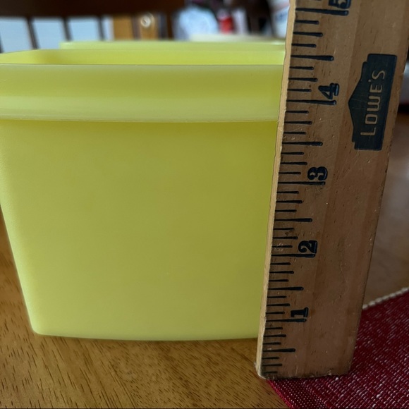 Vintage Tupperware Rectangular Storage Canisters 2 containers and 1 lid yellow - Picture 6 of 8